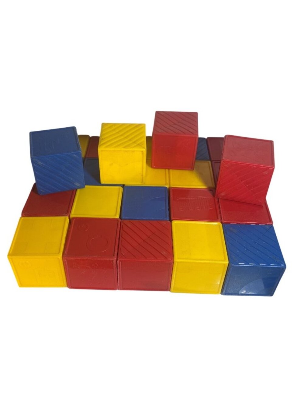 Tupperware Busy Blocks Plastic Alphabet Nesting Blocks Red Yellow Blue 24 Blocks